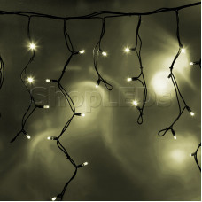 Гирлянда Айсикл (бахрома) светодиодный, 5,6 х 0,9 м, черный провод "КАУЧУК", 220В, диоды тепло-белые, NEON-NIGHT