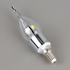 E14-5W-3000K-Q100A Лампы LED (Свеча на ветру хром)
